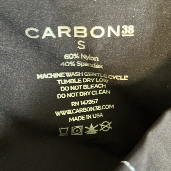 Carbon38 Black Leggings with White Stitching - Picture 4 of 4